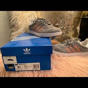 Adida Gazelles (Grey and Coral)
